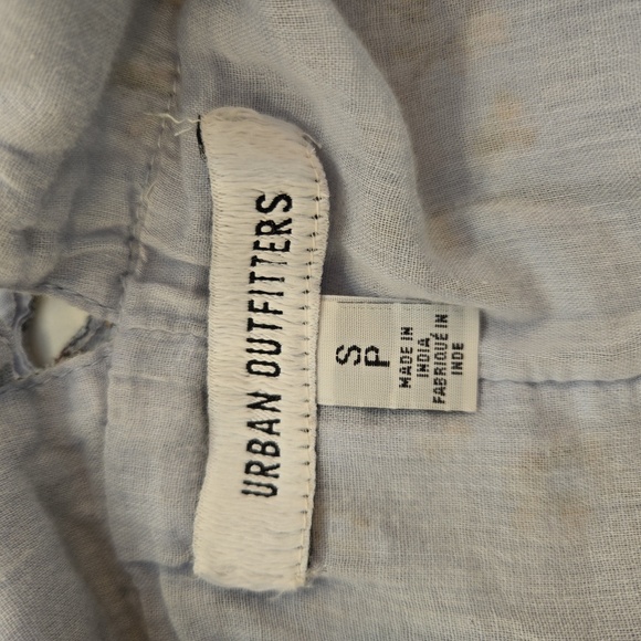 Urban Outfitters Peasant Floral Lace-Trimmed Mini Dress Blue Size Small - Picture 9 of 11